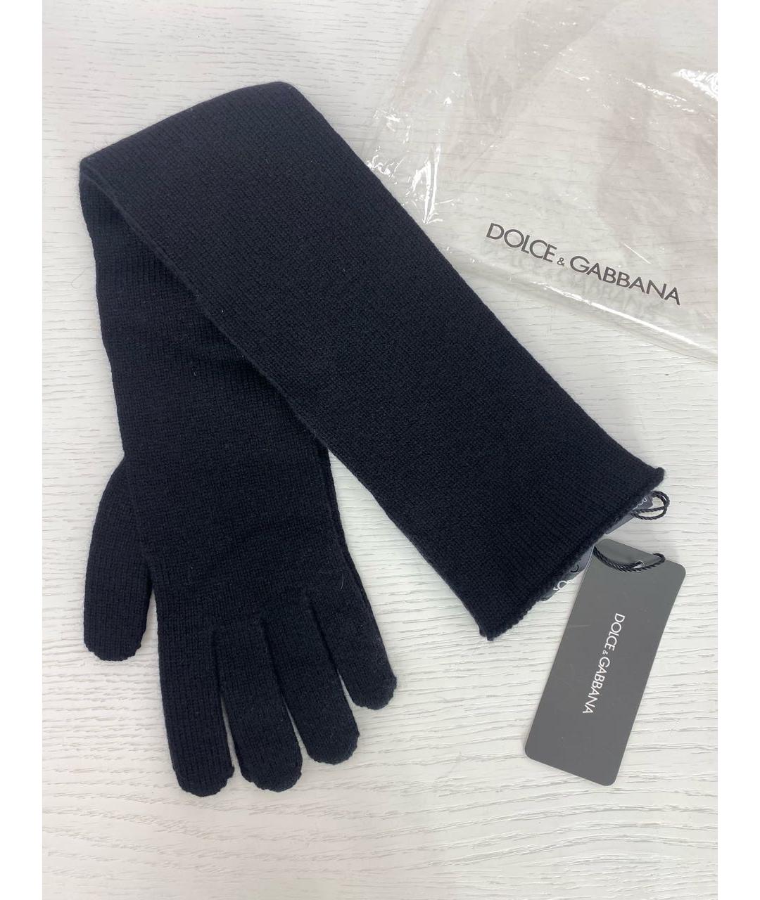 DOLCE&GABBANA Черные кашемировые перчатки, фото 5