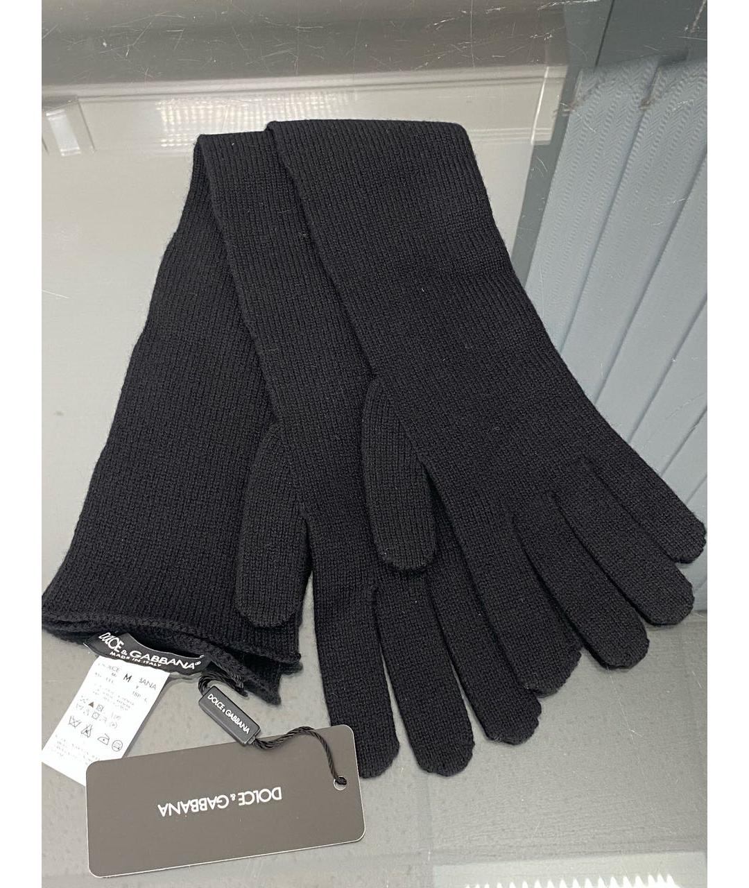 DOLCE&GABBANA Черные кашемировые перчатки, фото 6