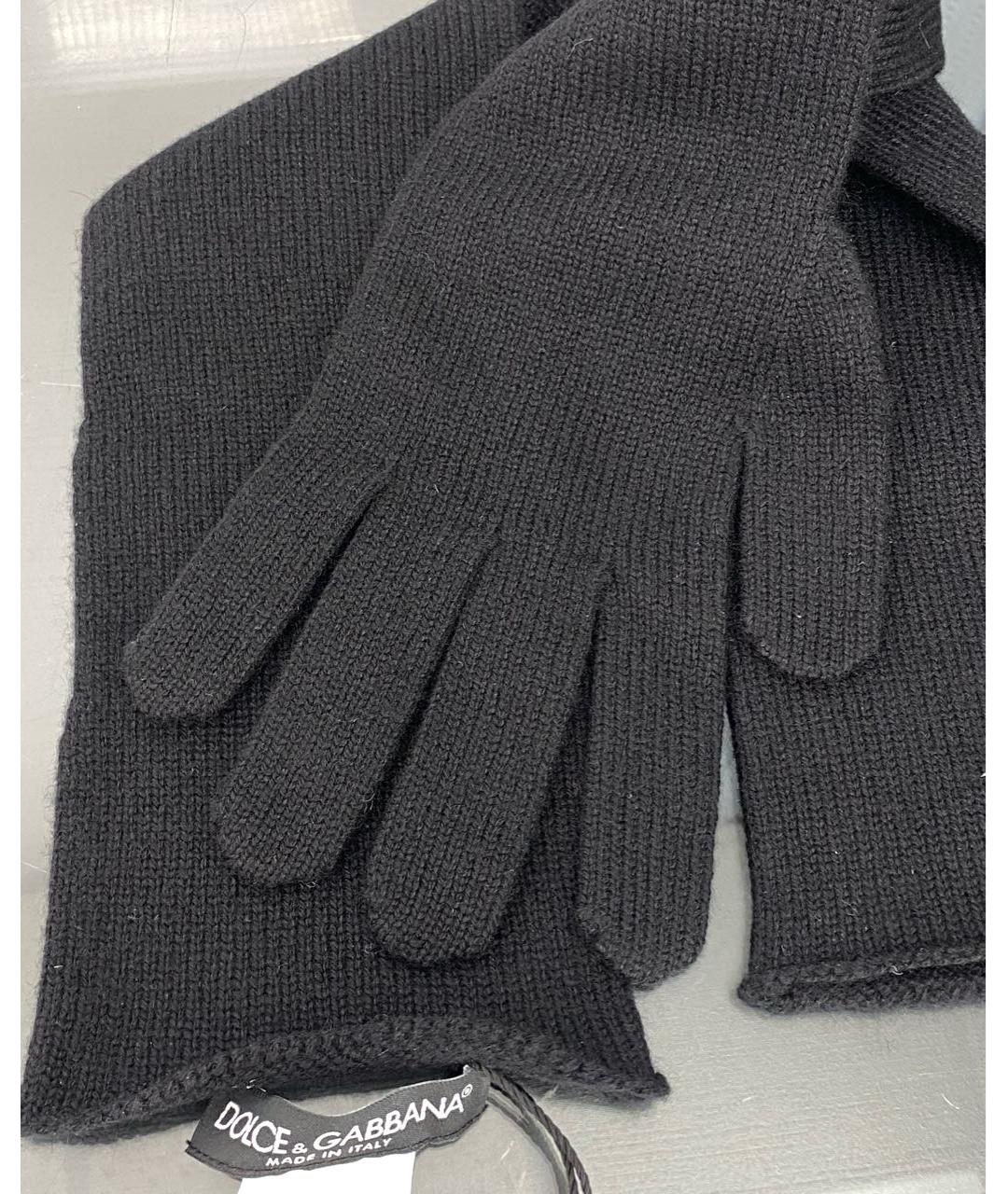 DOLCE&GABBANA Черные кашемировые перчатки, фото 8