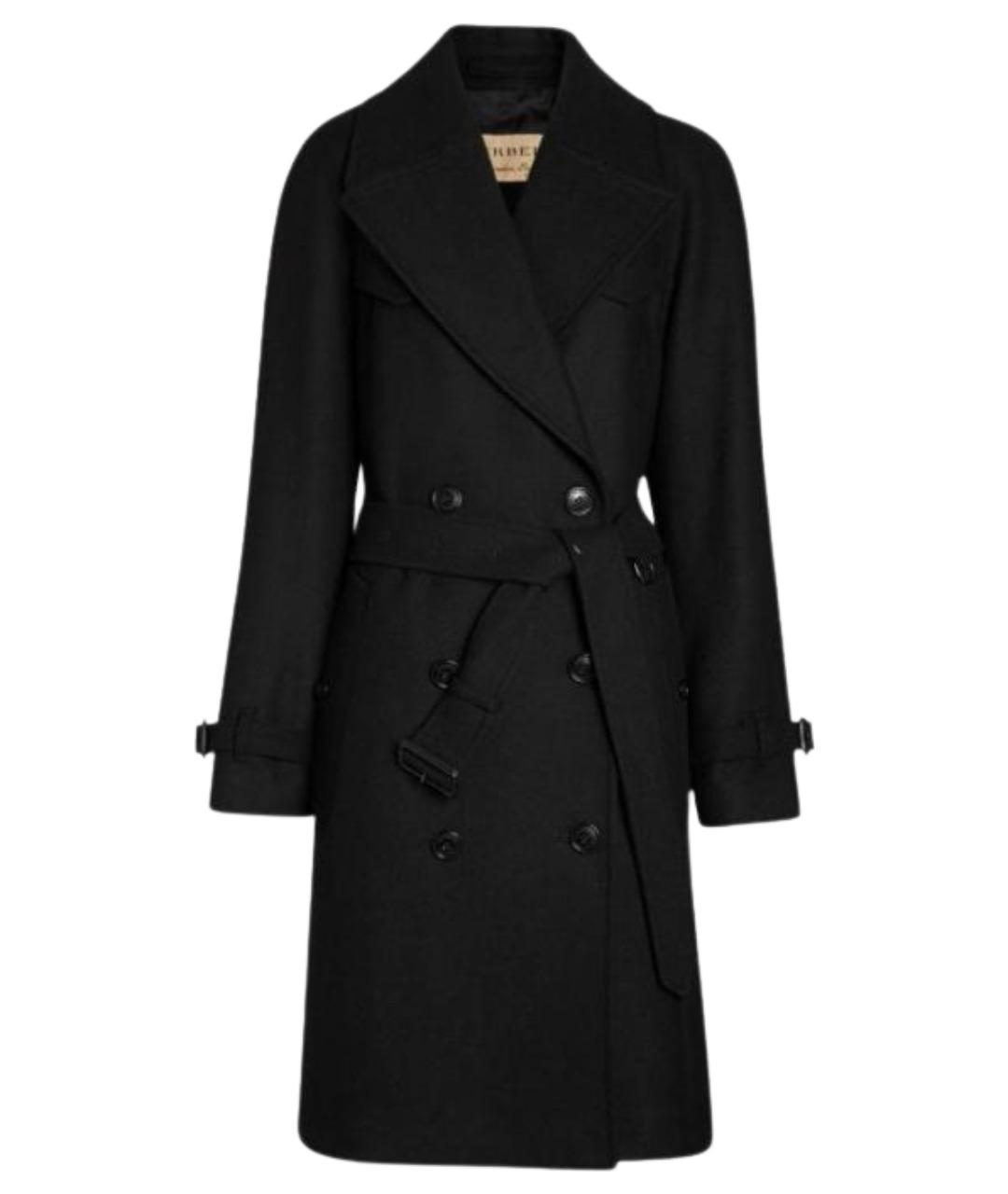 BURBERRY Черное шерстяное пальто, фото 1