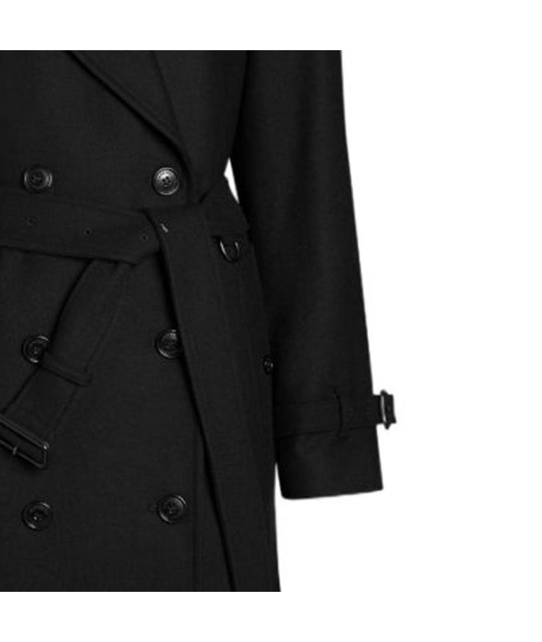 BURBERRY Черное шерстяное пальто, фото 5