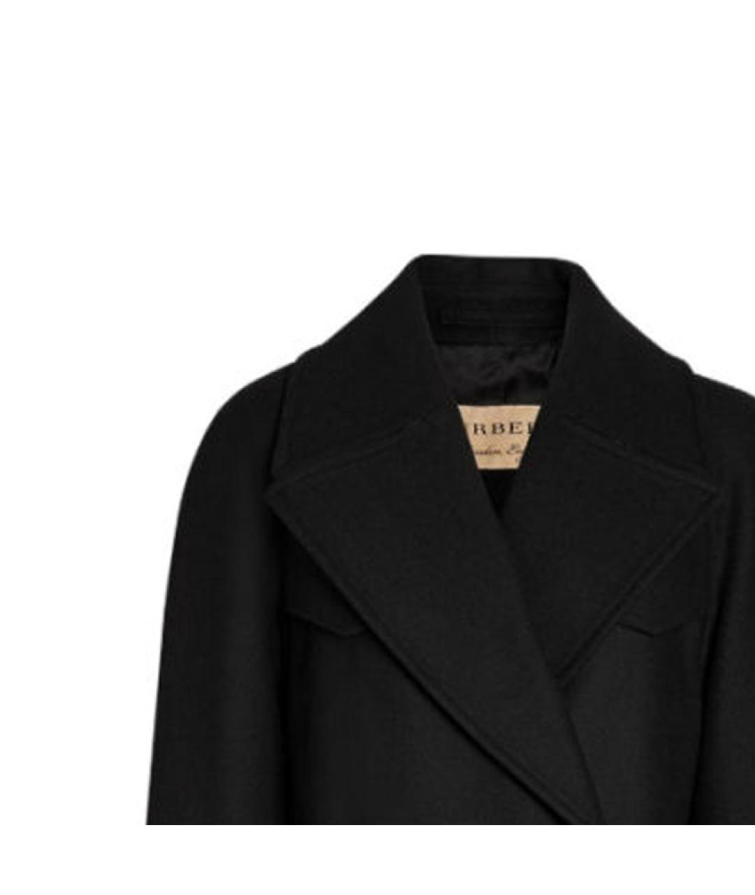 BURBERRY Черное шерстяное пальто, фото 6