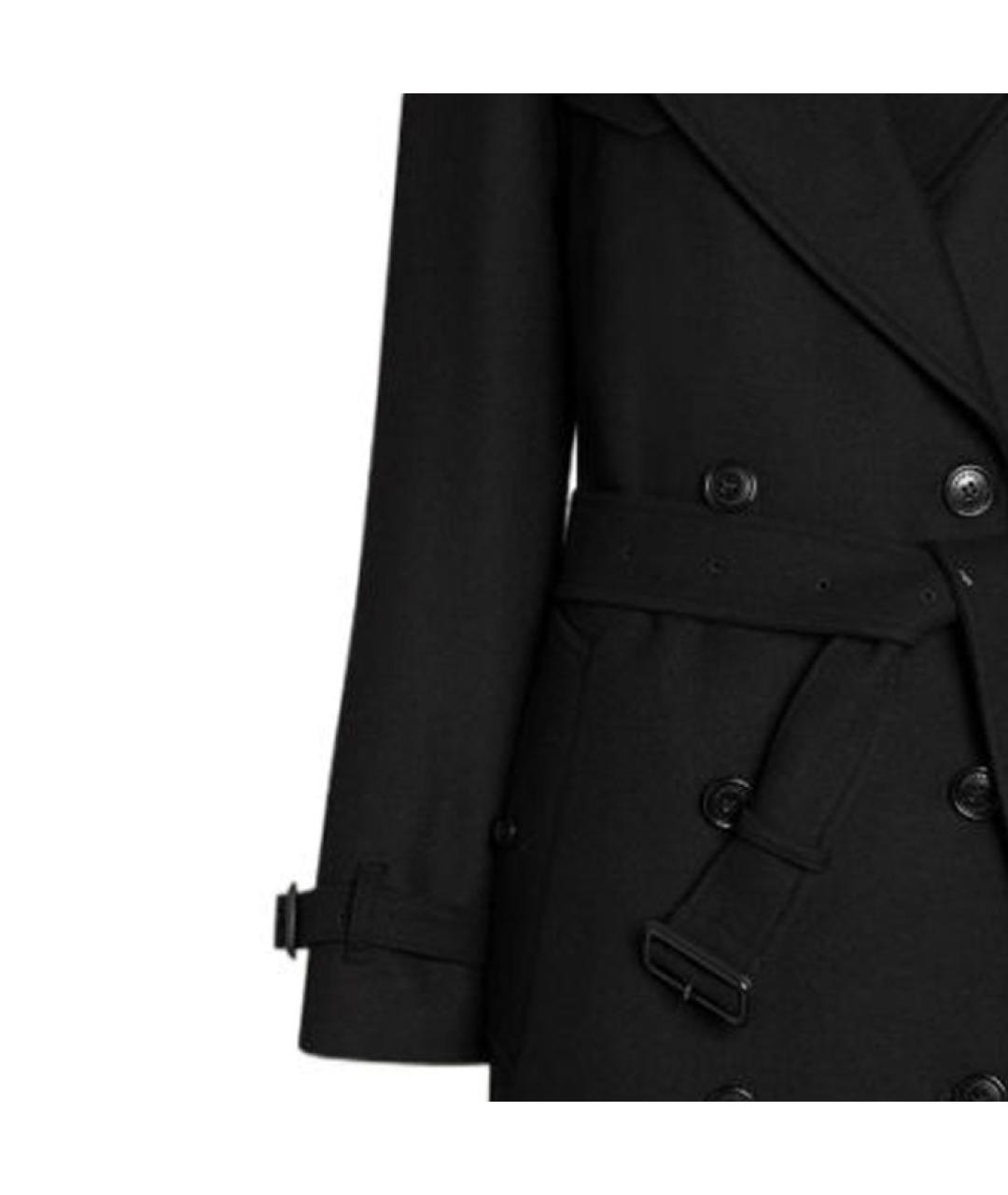 BURBERRY Черное шерстяное пальто, фото 4