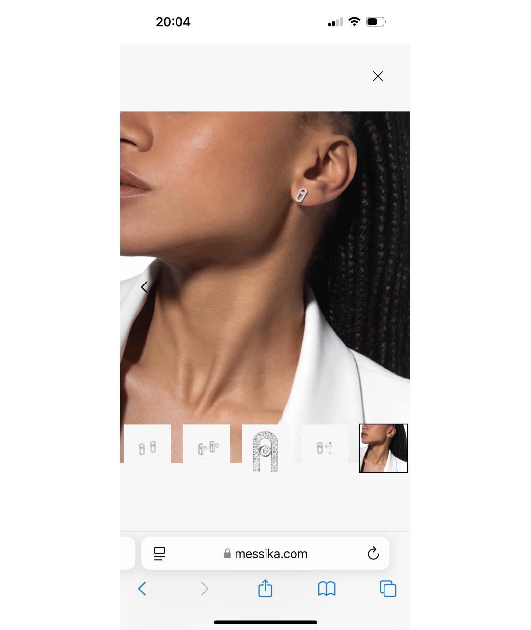 MESSIKA Белые серьги из белого золота, фото 4