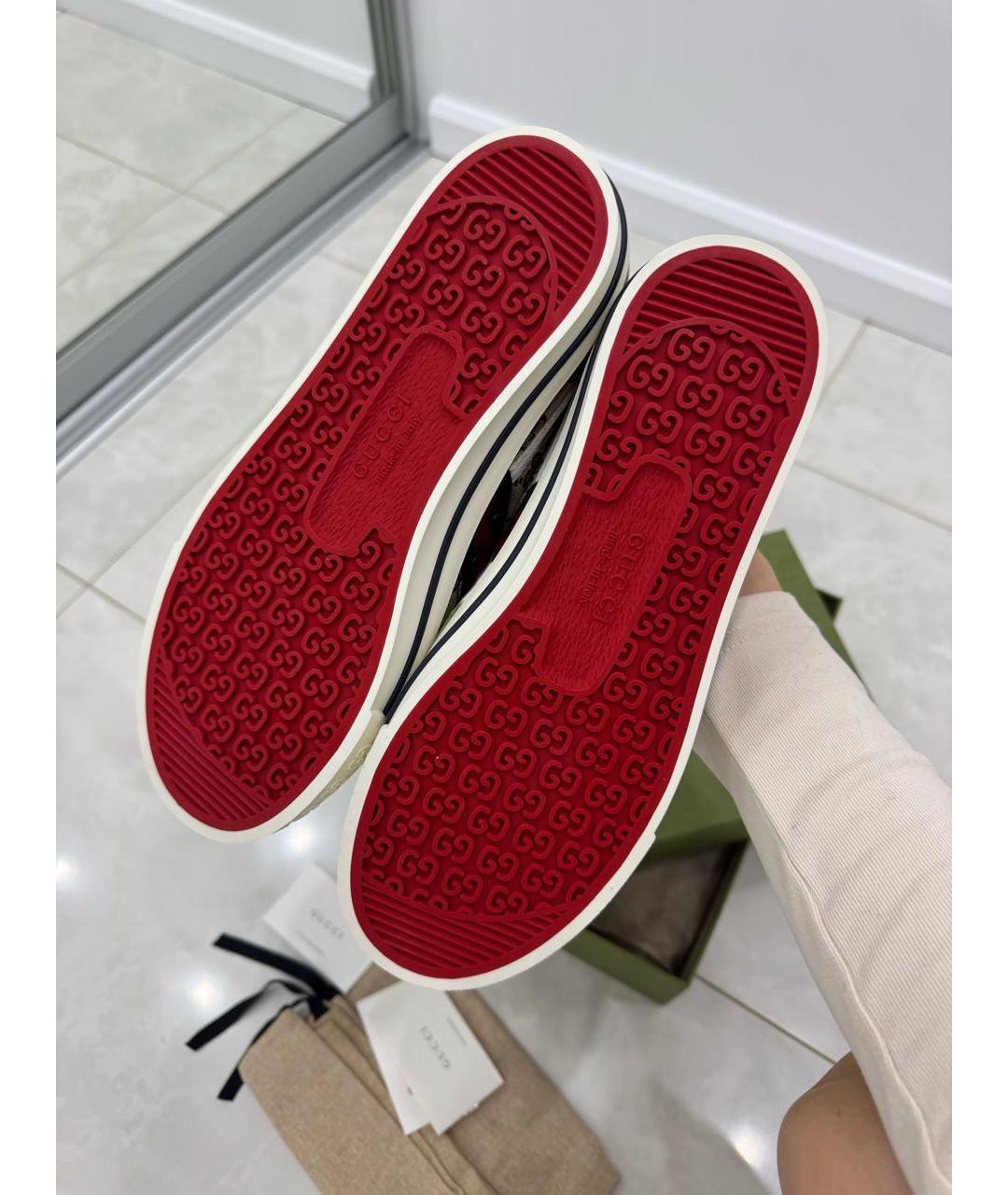 GUCCI Бежевые текстильные кеды, фото 6