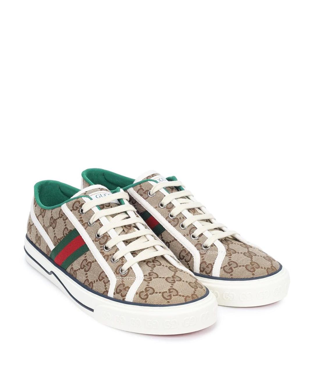 GUCCI Бежевые текстильные кеды, фото 8