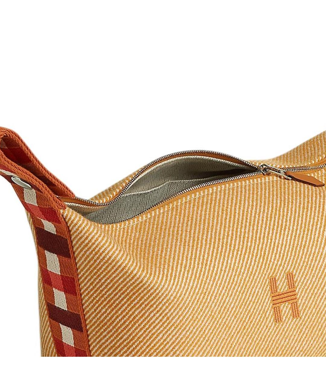 HERMES Бежевая тканевая косметичка, фото 4