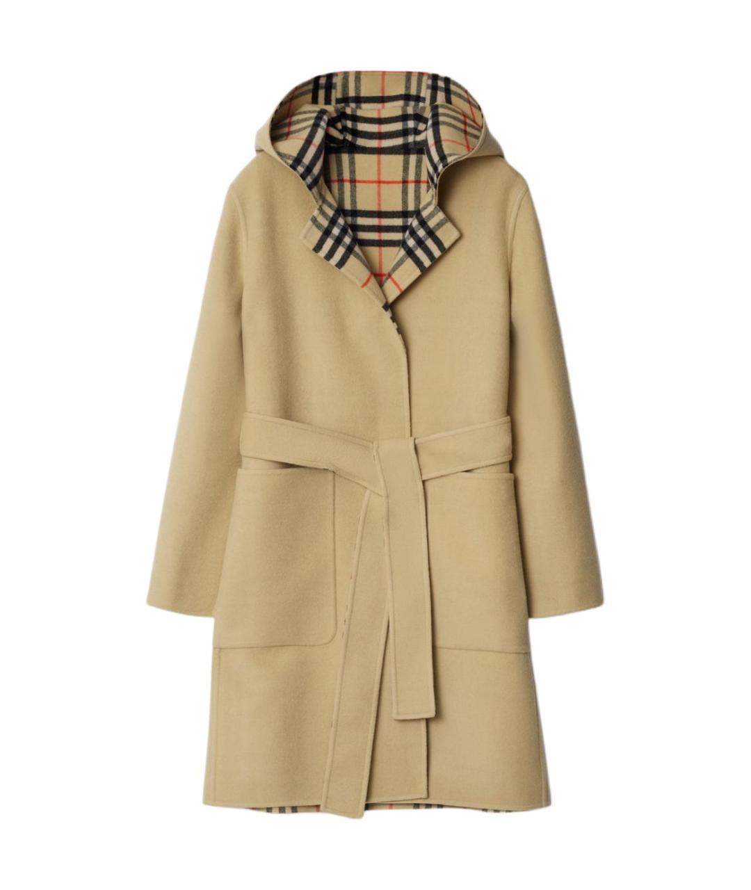 BURBERRY Бежевое шерстяное пальто, фото 1
