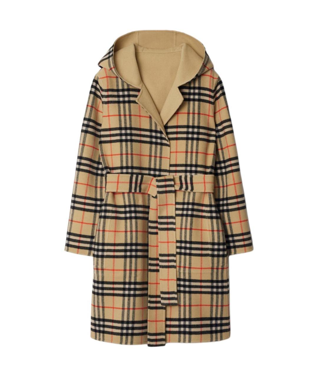 BURBERRY Бежевое шерстяное пальто, фото 2