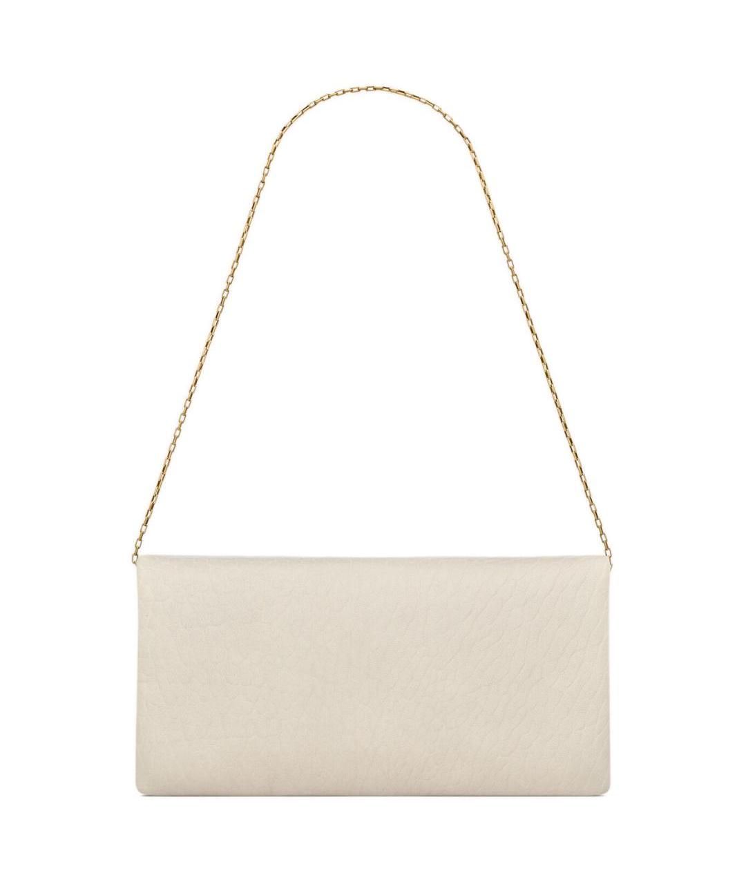 SAINT LAURENT Белая кожаная сумка через плечо, фото 4