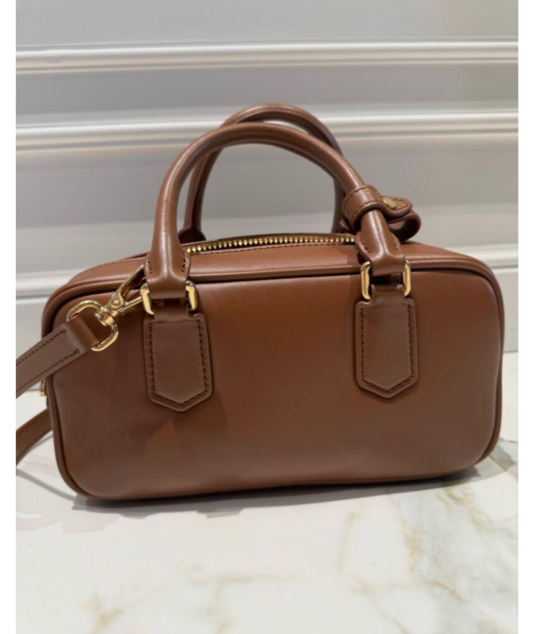 MIU MIU Коричневая кожаная сумка через плечо, фото 4