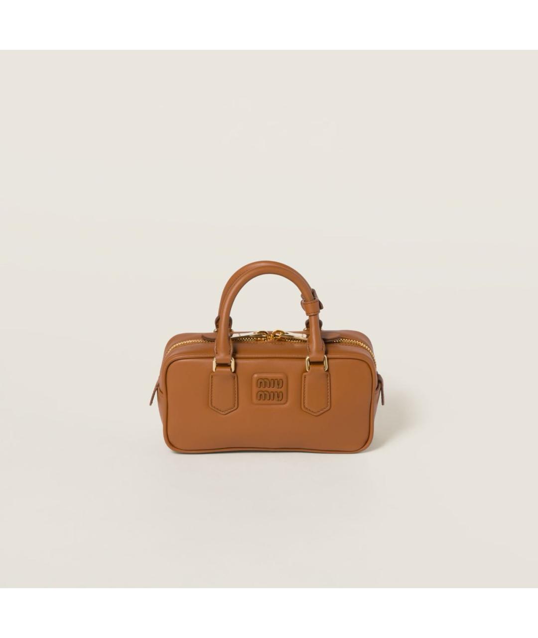 MIU MIU Коричневая кожаная сумка через плечо, фото 8