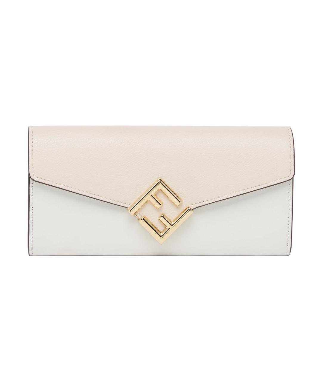 FENDI Белый кожаный кошелек, фото 1