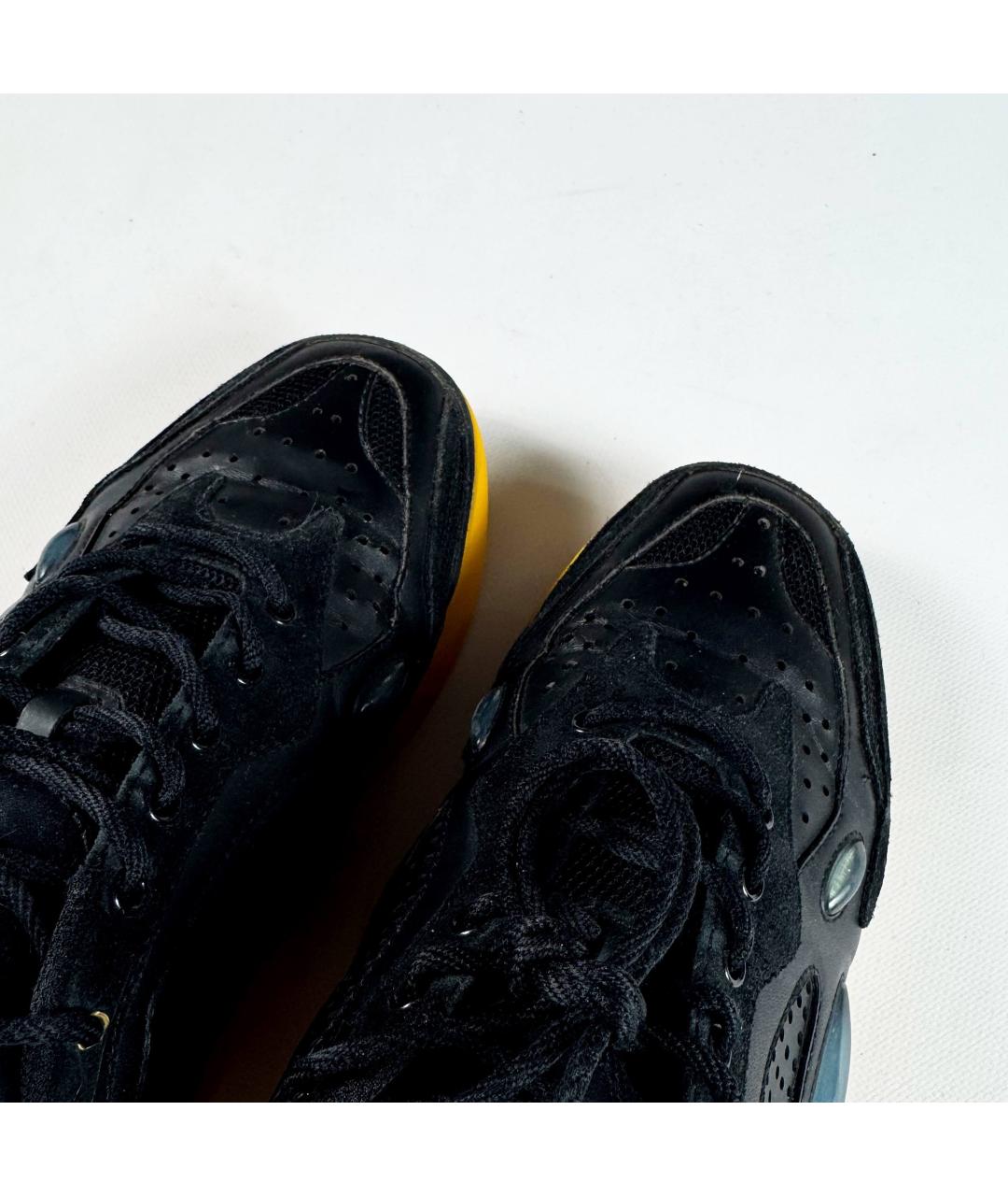 RAF SIMONS Черные кожаные низкие кроссовки / кеды, фото 4