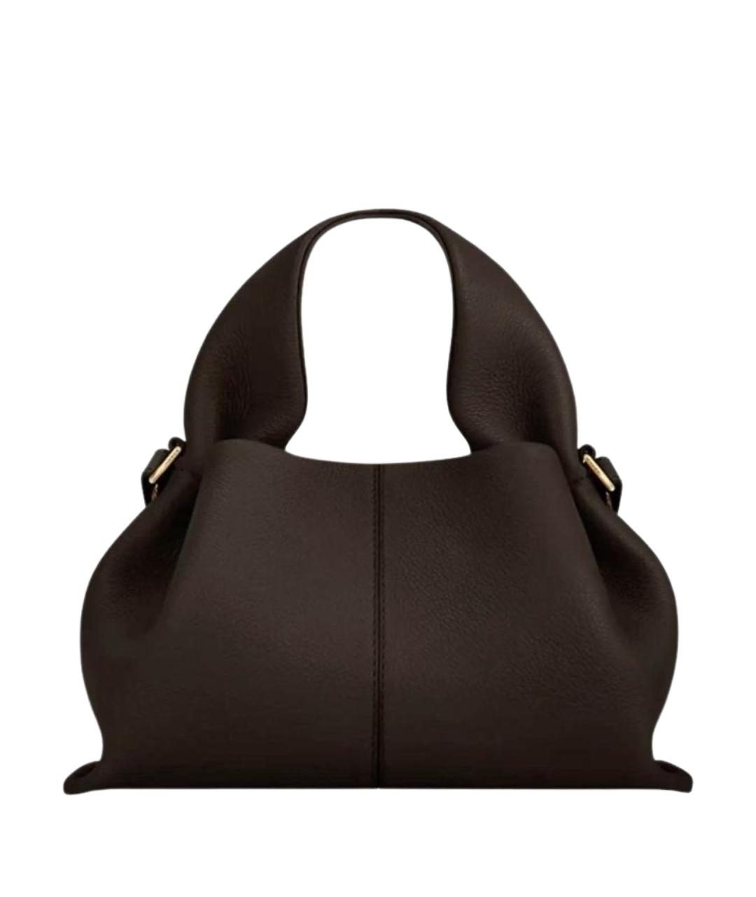 POLENE Коричневая кожаная сумка через плечо, фото 1