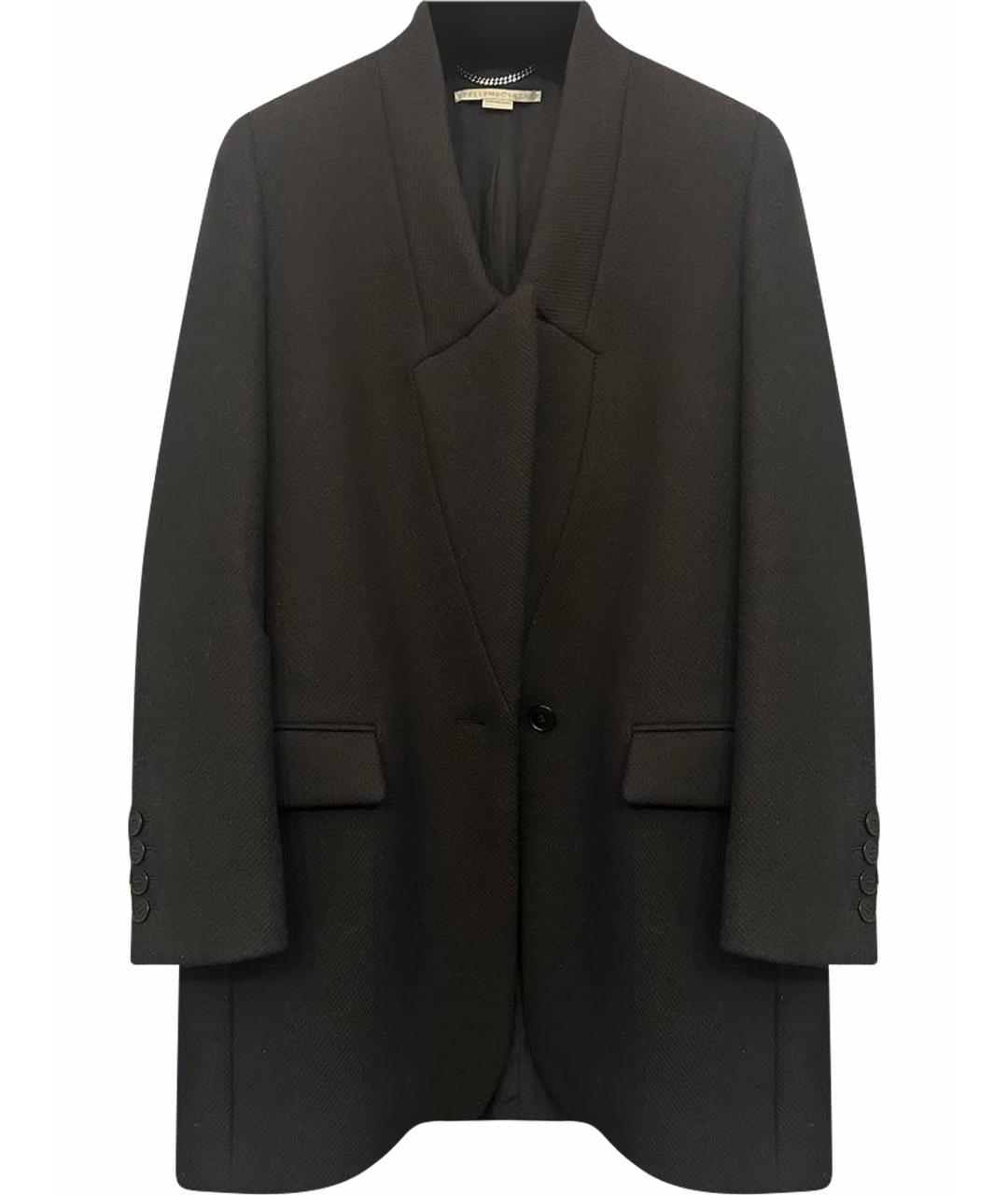 STELLA MCCARTNEY Черное шерстяное пальто, фото 1