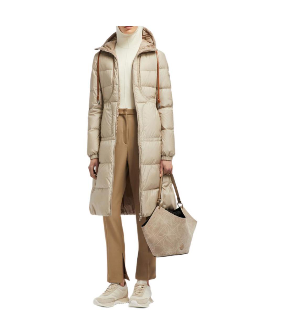 MONCLER Бежевый пуховик, фото 3