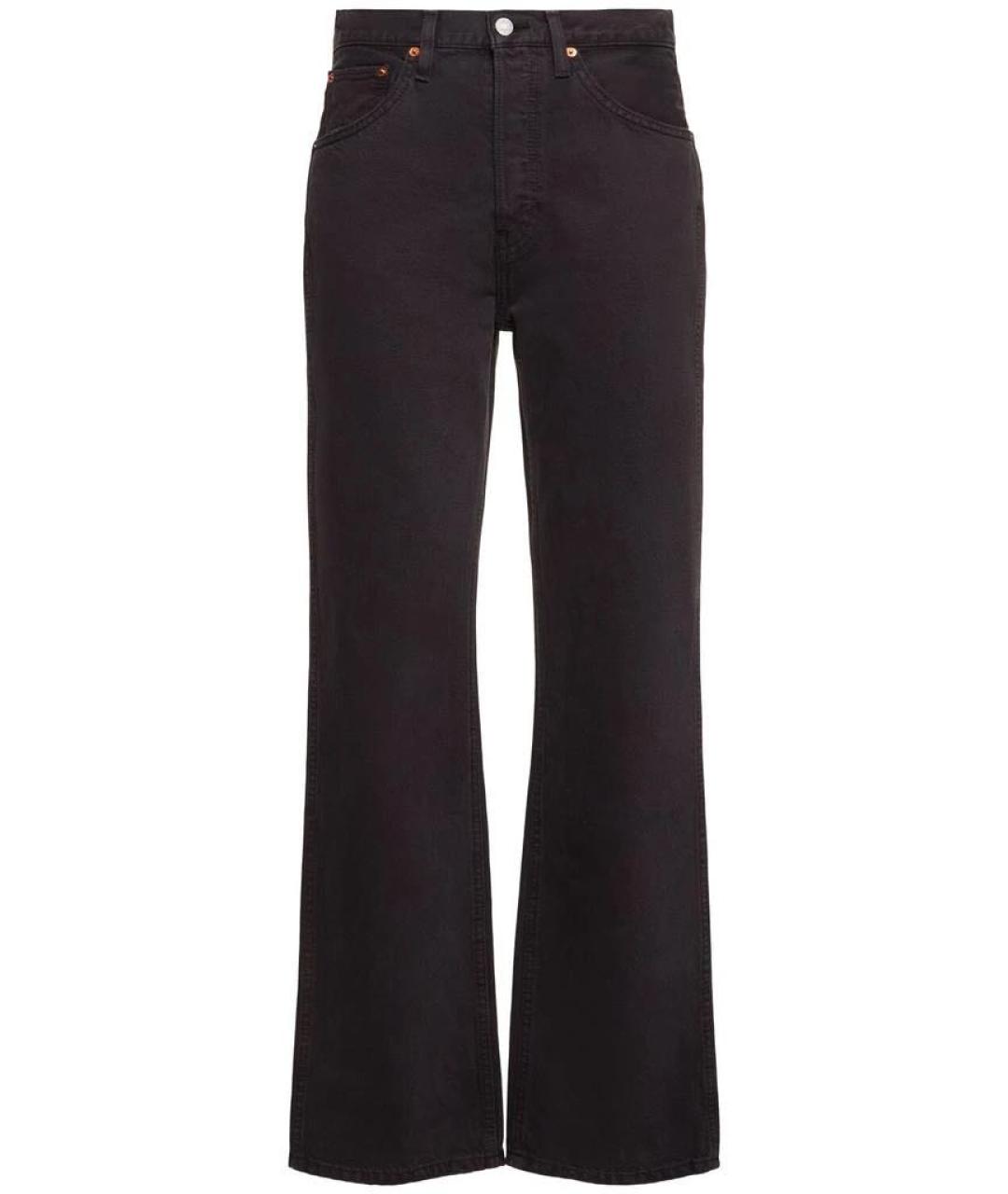 Re done Черные хлопко-эластановые прямые джинсы, фото 1