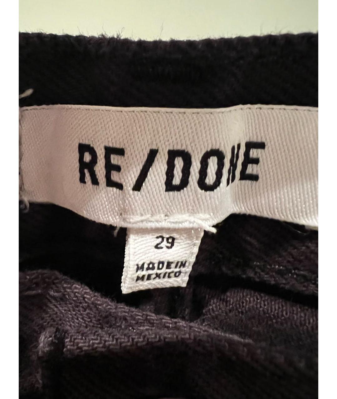 Re done Черные хлопко-эластановые прямые джинсы, фото 4