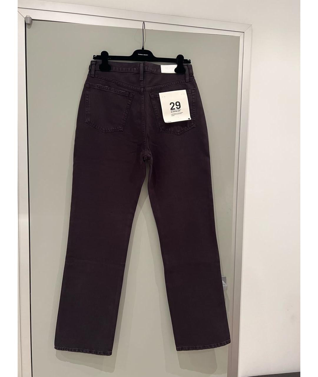 Re done Черные хлопко-эластановые прямые джинсы, фото 6