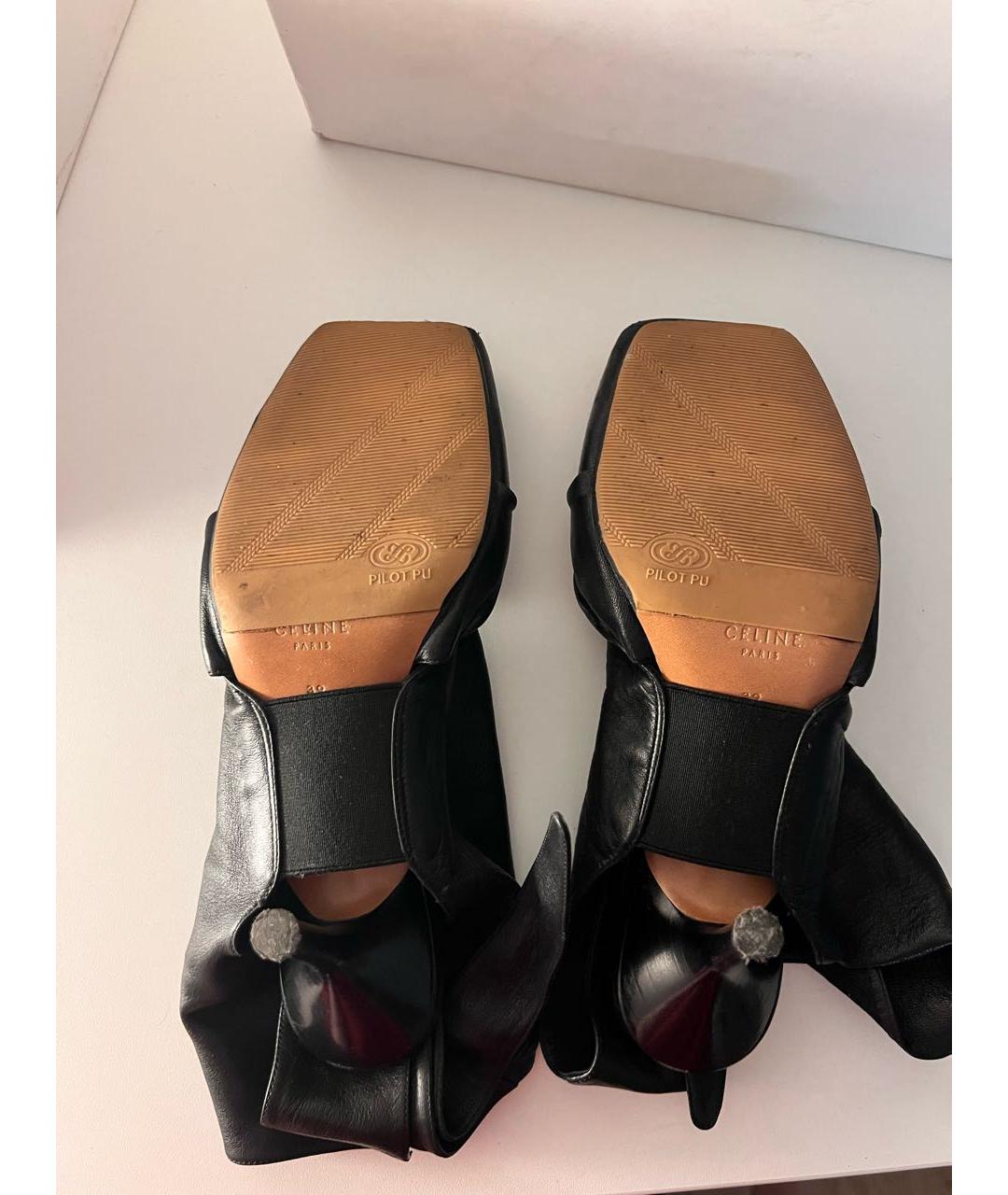 CELINE Черные кожаные ботильоны, фото 5