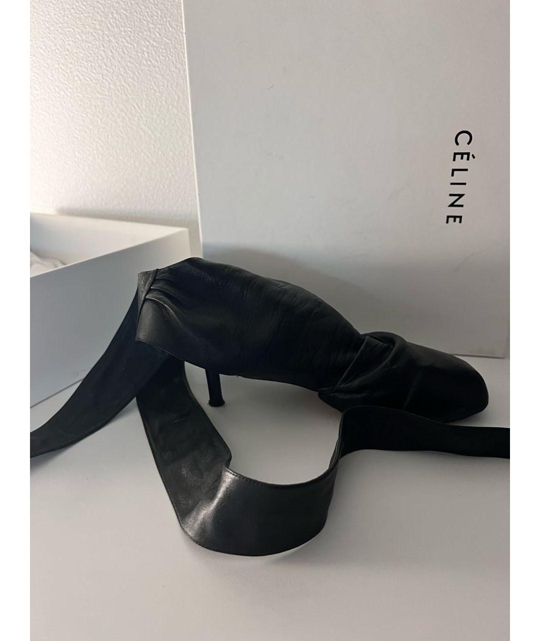 CELINE Черные кожаные ботильоны, фото 6