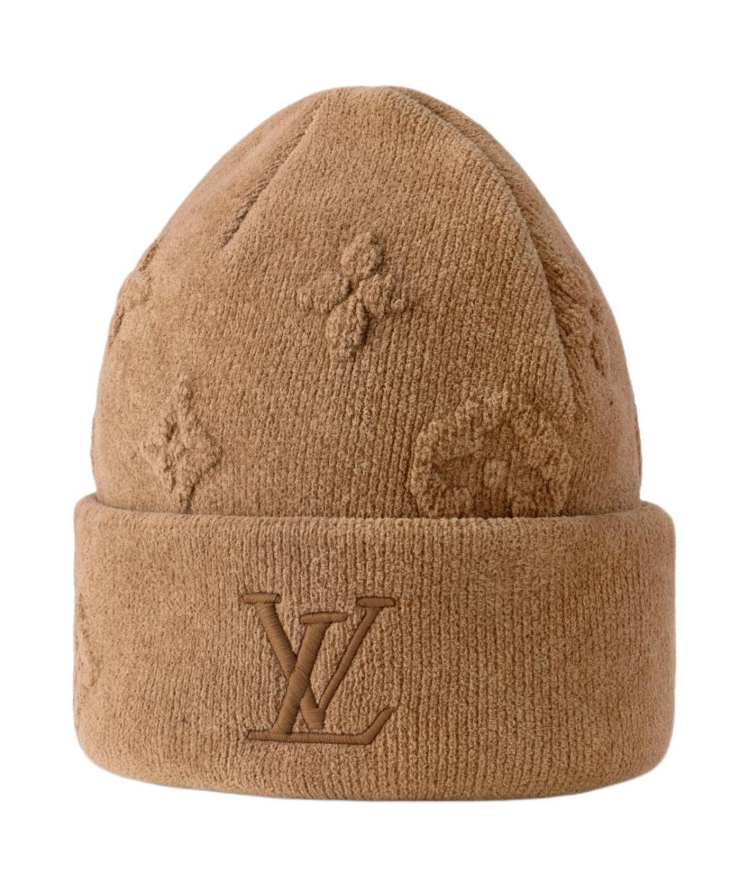 LOUIS VUITTON Коричневая хлопковая шапка, фото 2