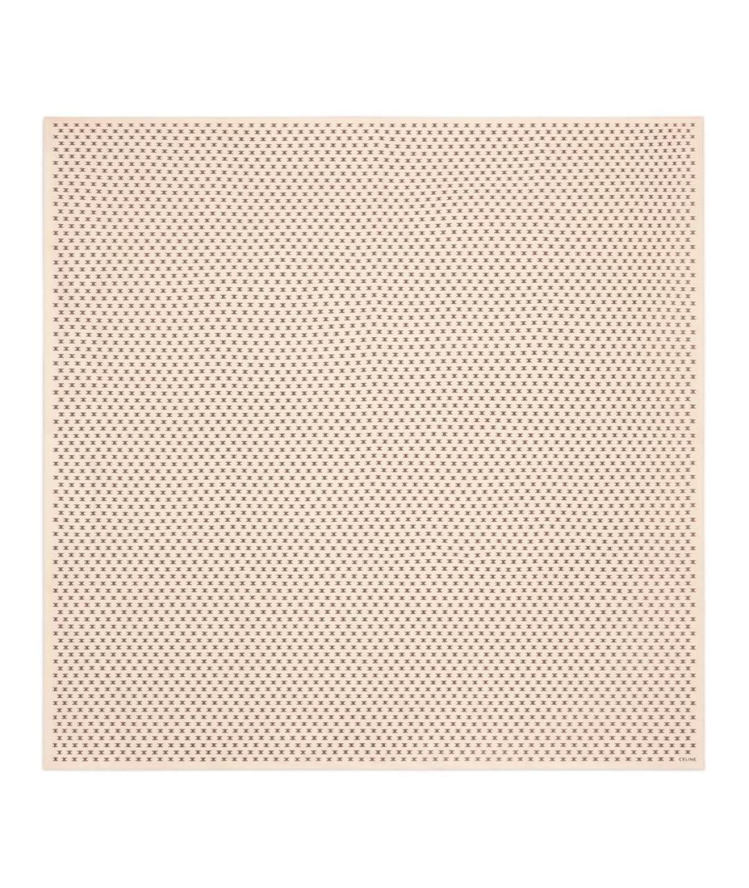 CELINE Бежевый шелковый шарф, фото 1