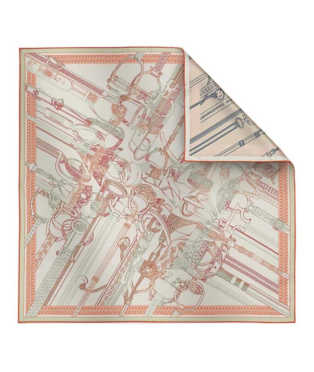 HERMES Мульти шелковый шарф, фото 2