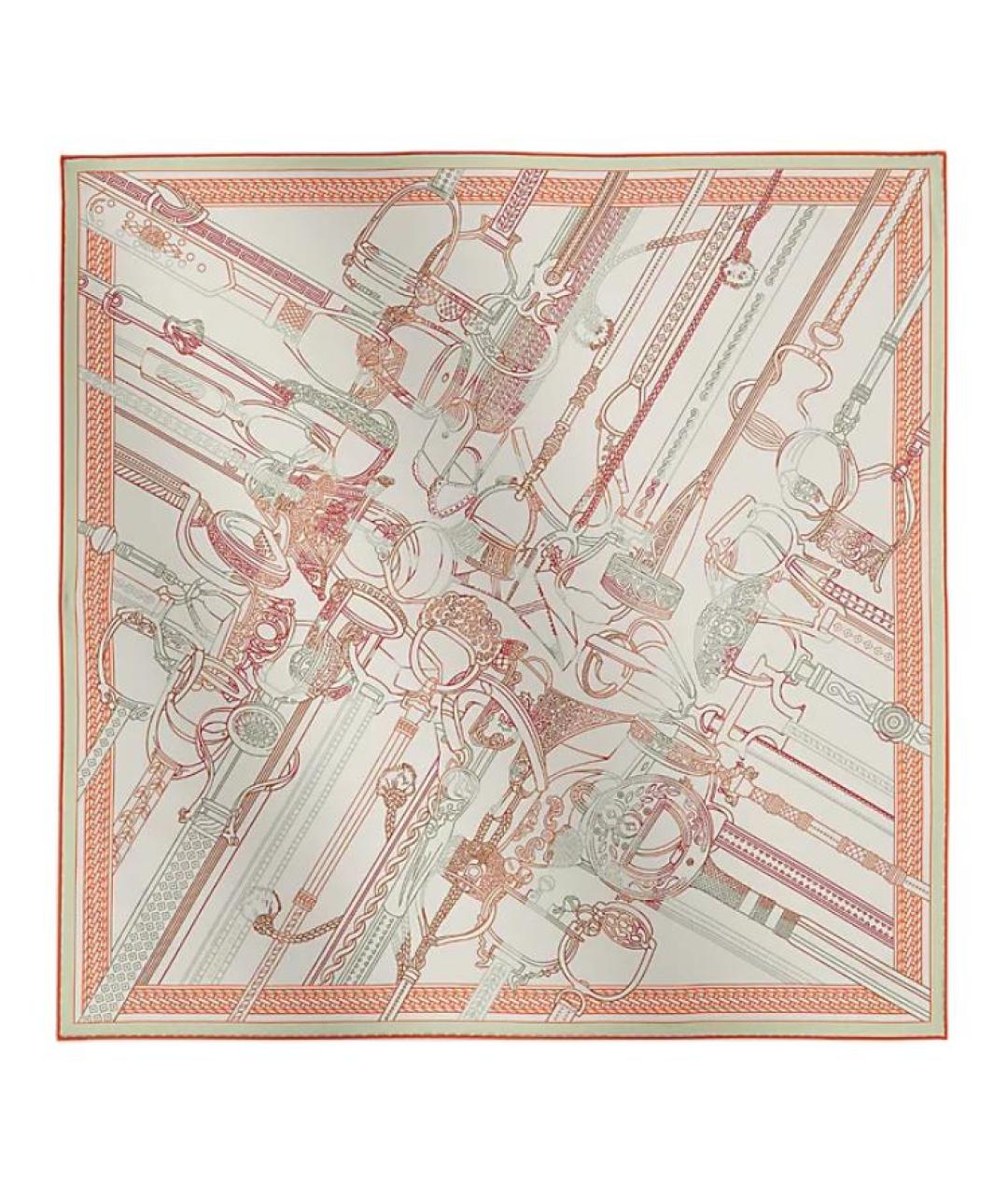 HERMES Мульти шелковый шарф, фото 1