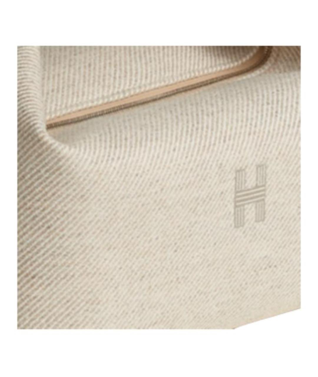 HERMES Бежевая тканевая косметичка, фото 6