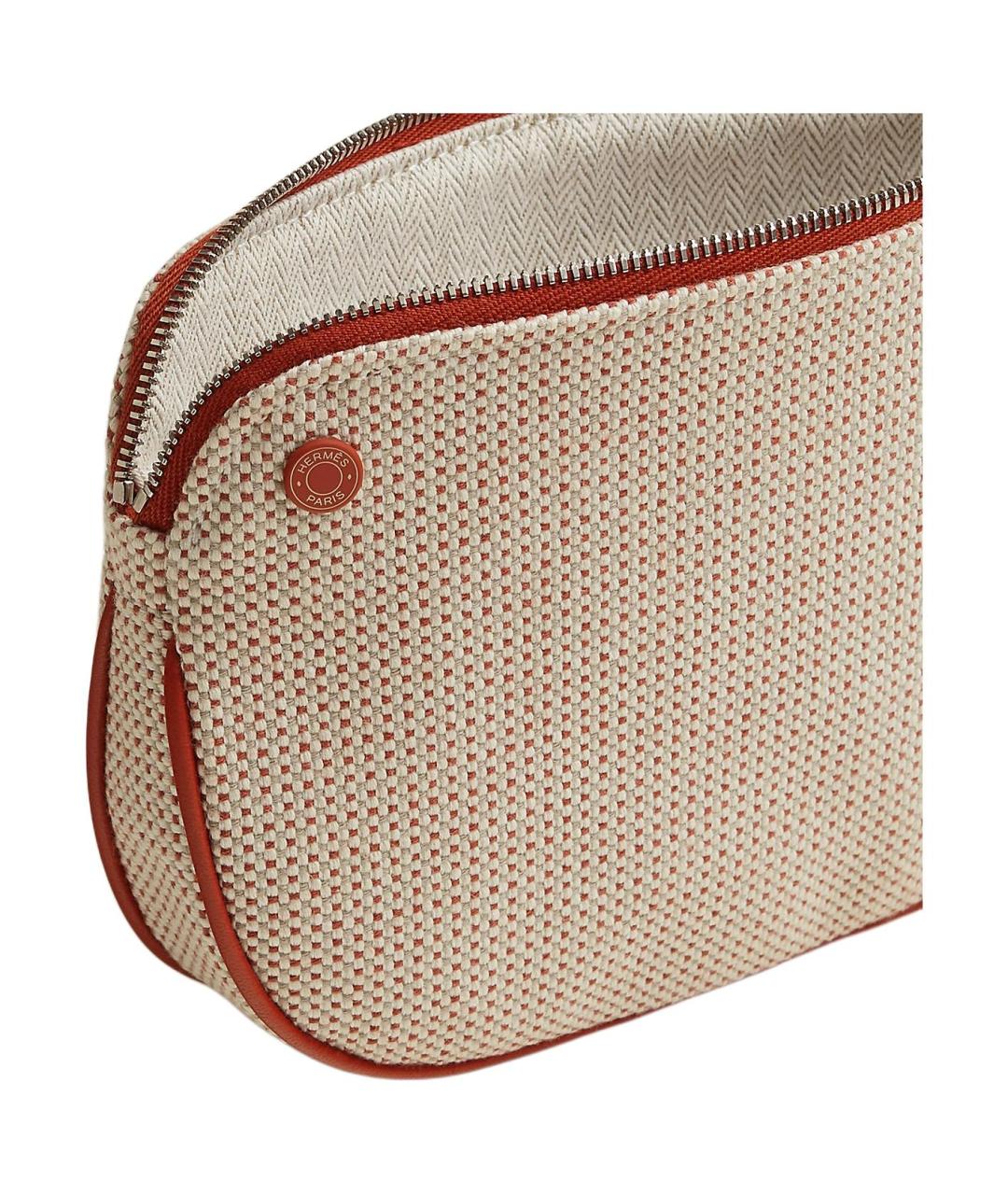 HERMES Бежевая косметичка, фото 3