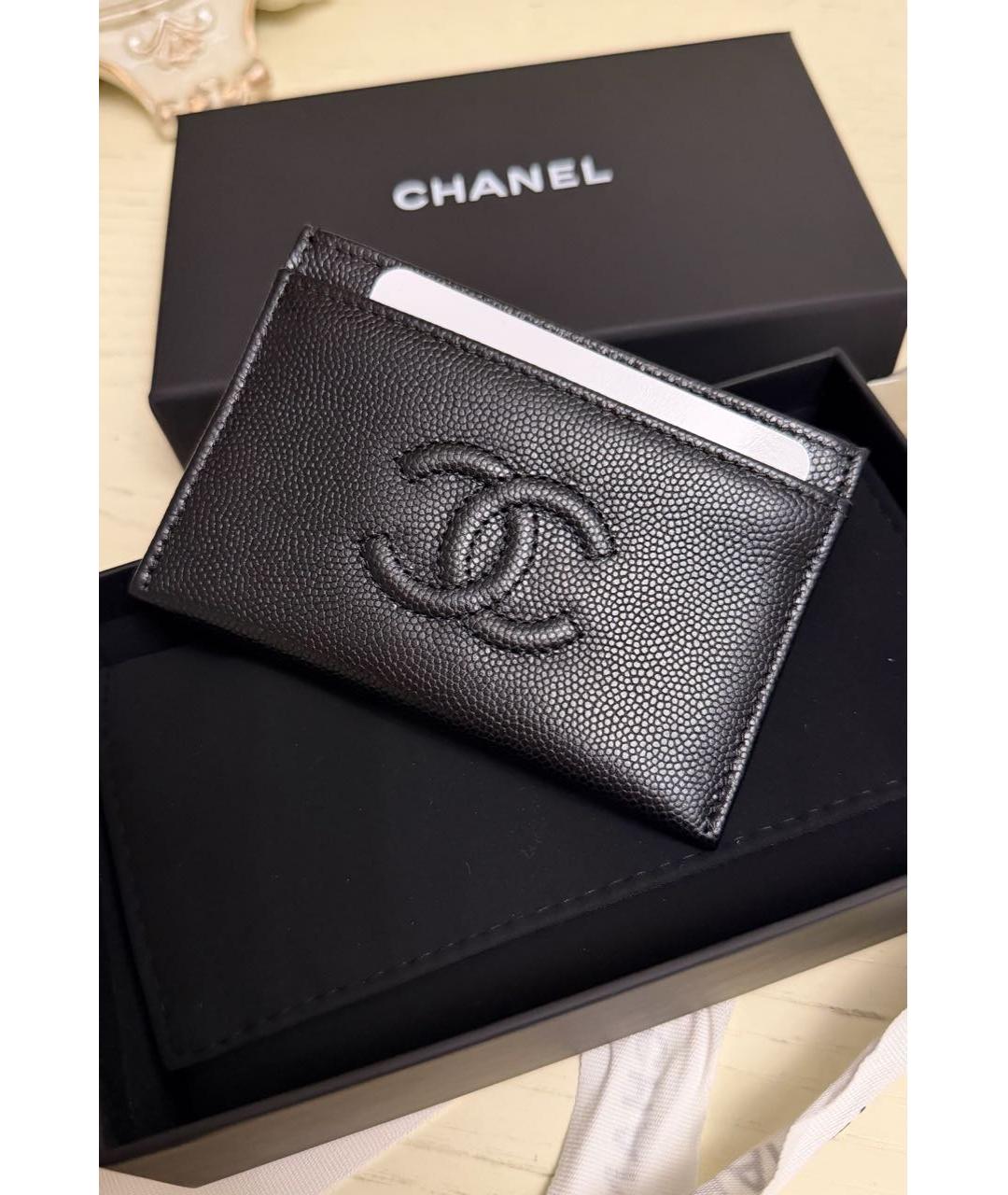 CHANEL Черный кожаный кардхолдер, фото 3