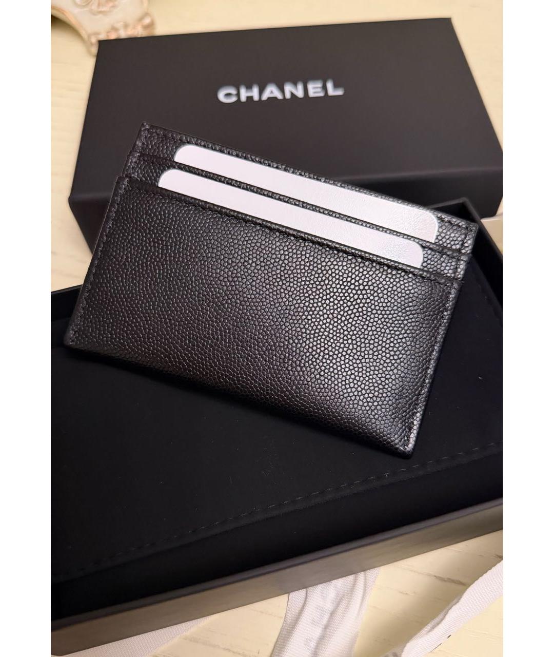 CHANEL Черный кожаный кардхолдер, фото 2