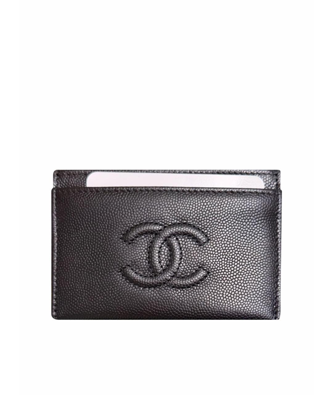 CHANEL Черный кожаный кардхолдер, фото 1