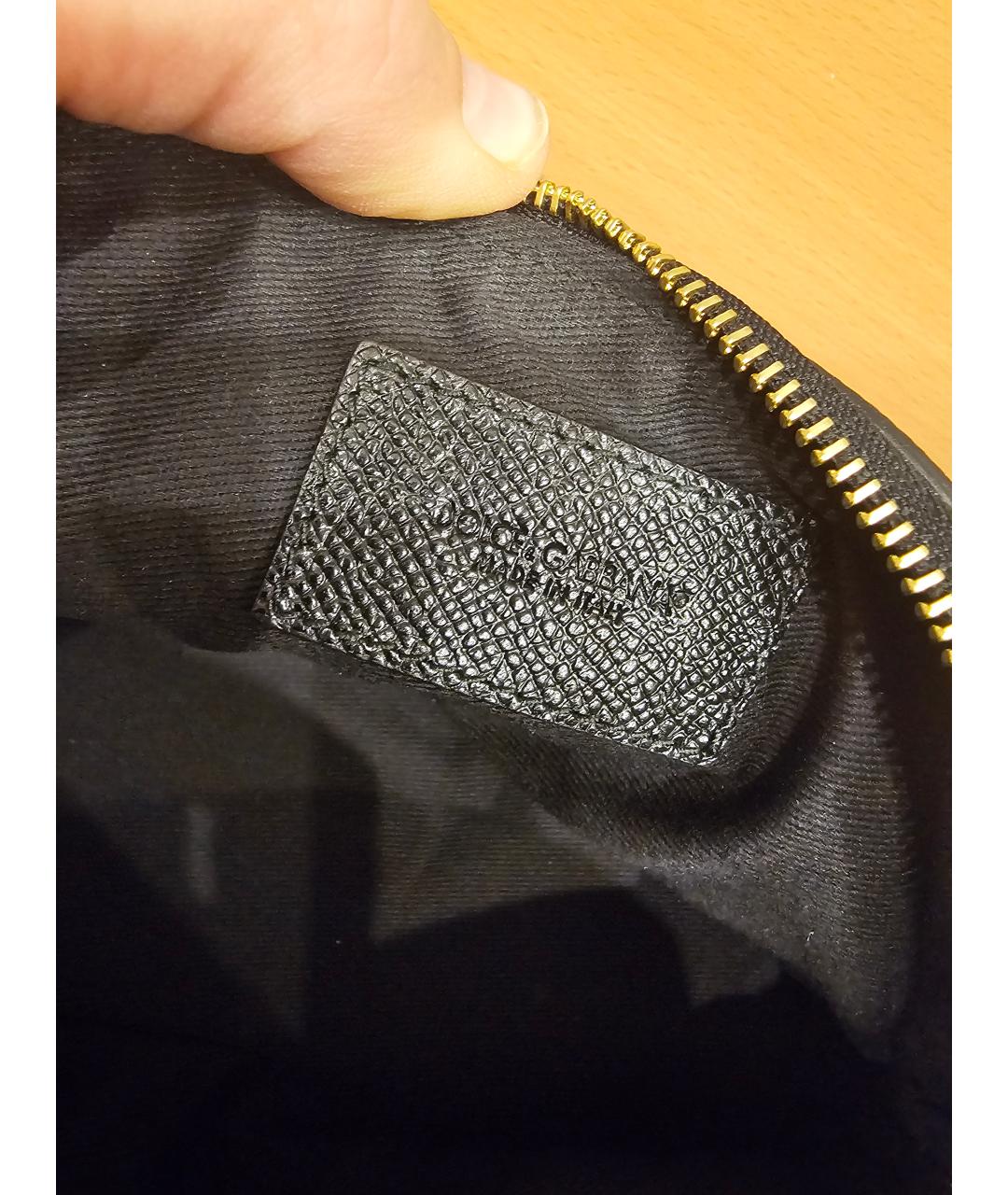 DOLCE&GABBANA Черная кожаная косметичка, фото 3