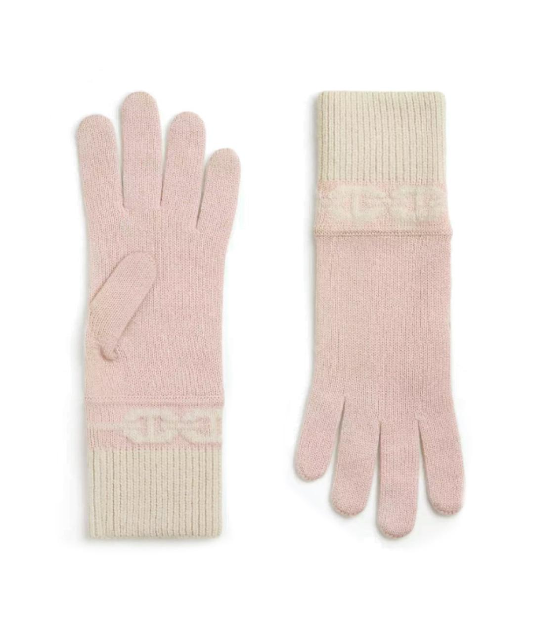 HERMES Розовые кашемировые перчатки, фото 1