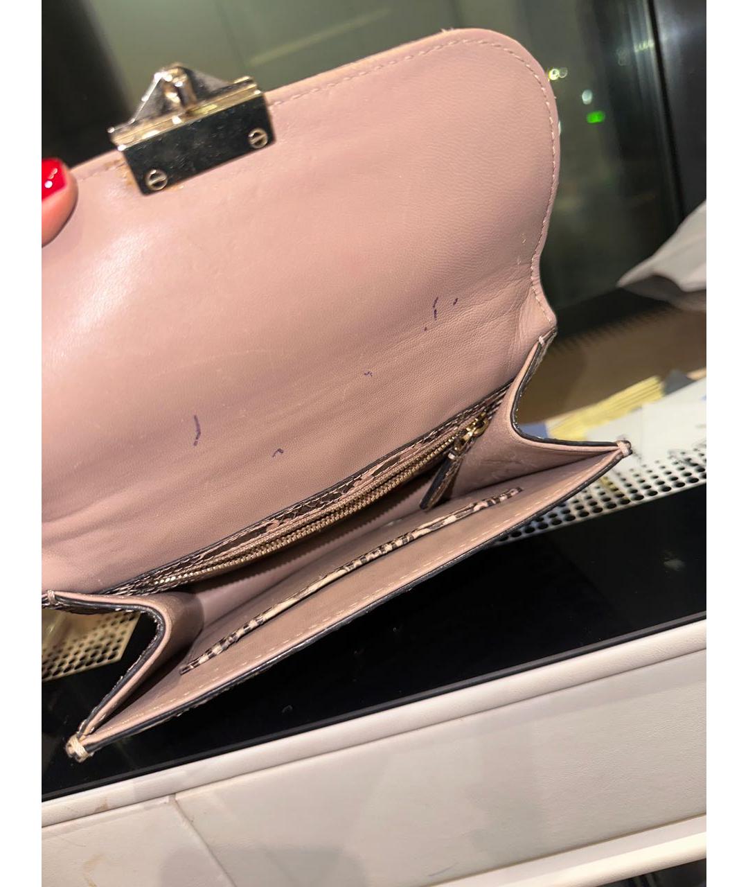 VALENTINO Бежевая сумка через плечо из экзотической кожи, фото 4