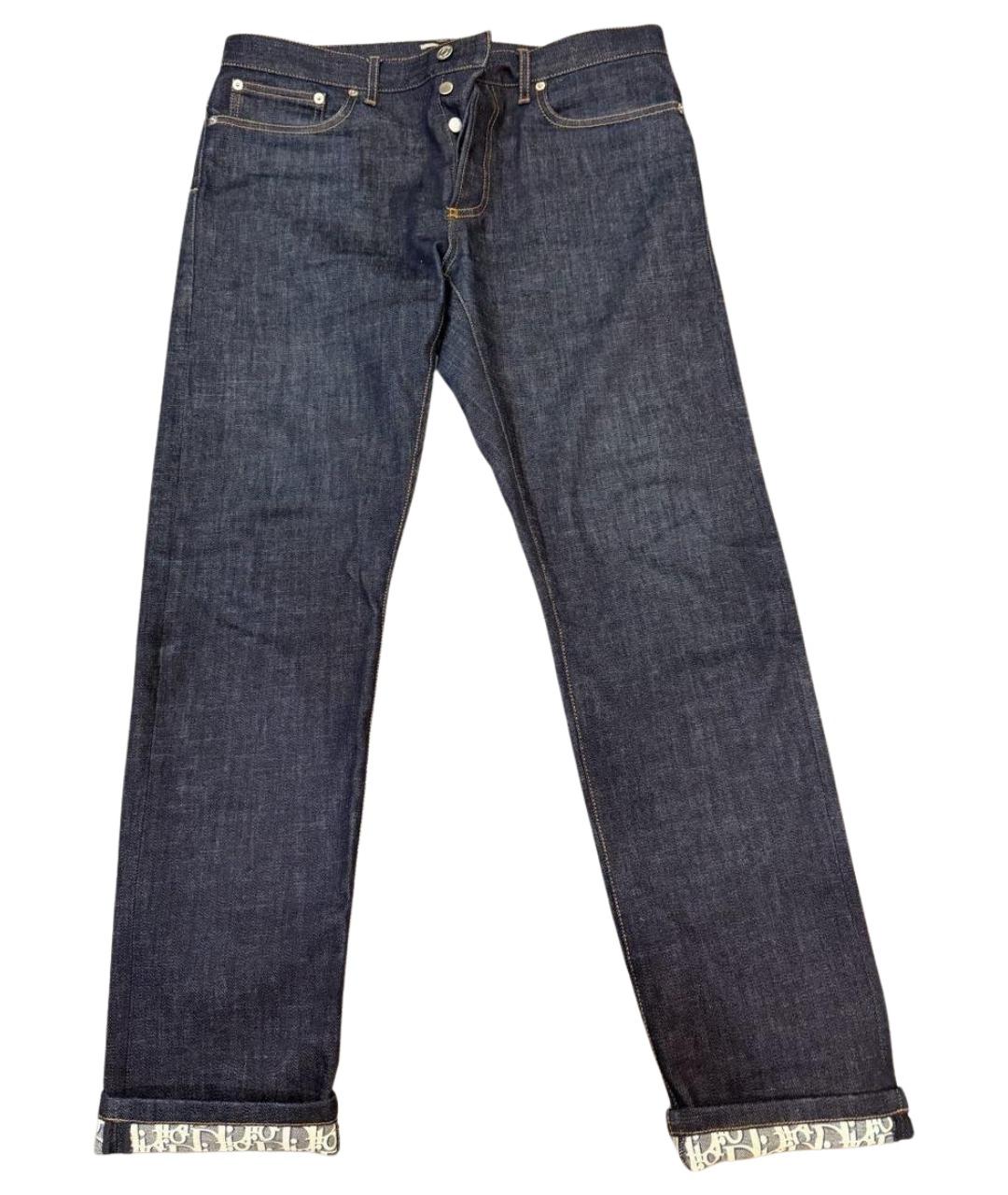 CHRISTIAN DIOR Темно-синие хлопковые прямые джинсы, фото 1