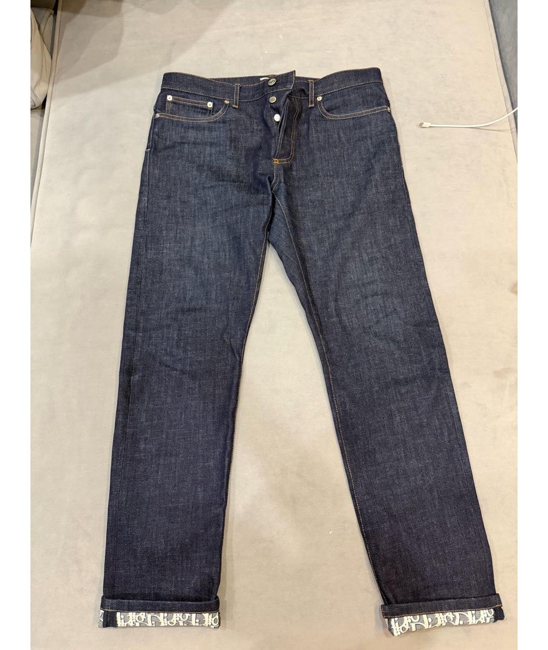 CHRISTIAN DIOR Темно-синие хлопковые прямые джинсы, фото 4
