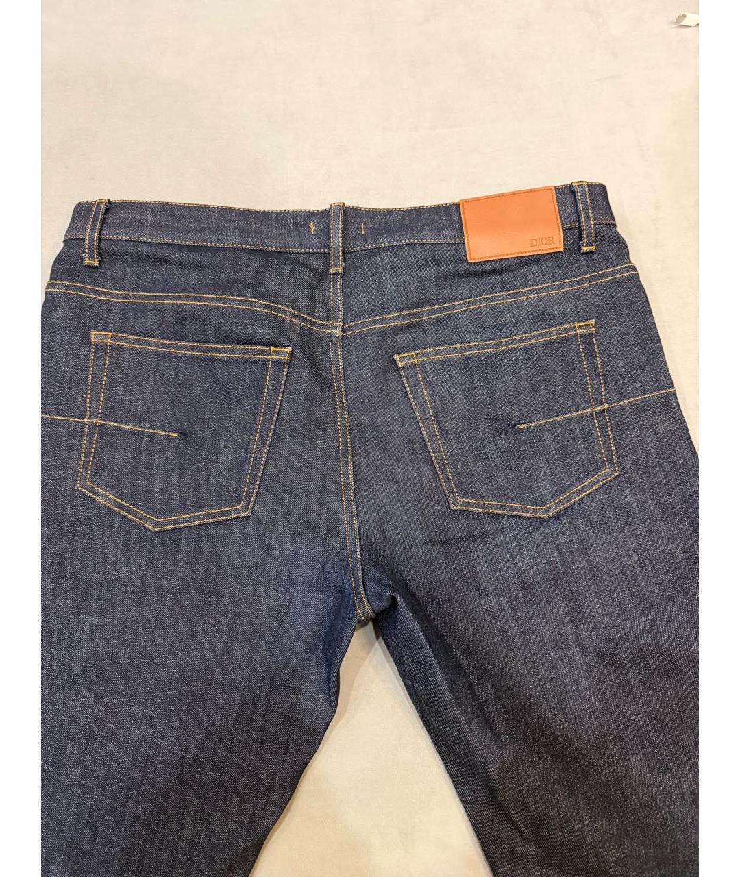 CHRISTIAN DIOR Темно-синие хлопковые прямые джинсы, фото 3
