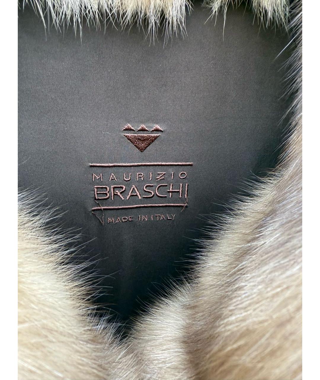 BRASCHI Бежевая меховая шуба, фото 3