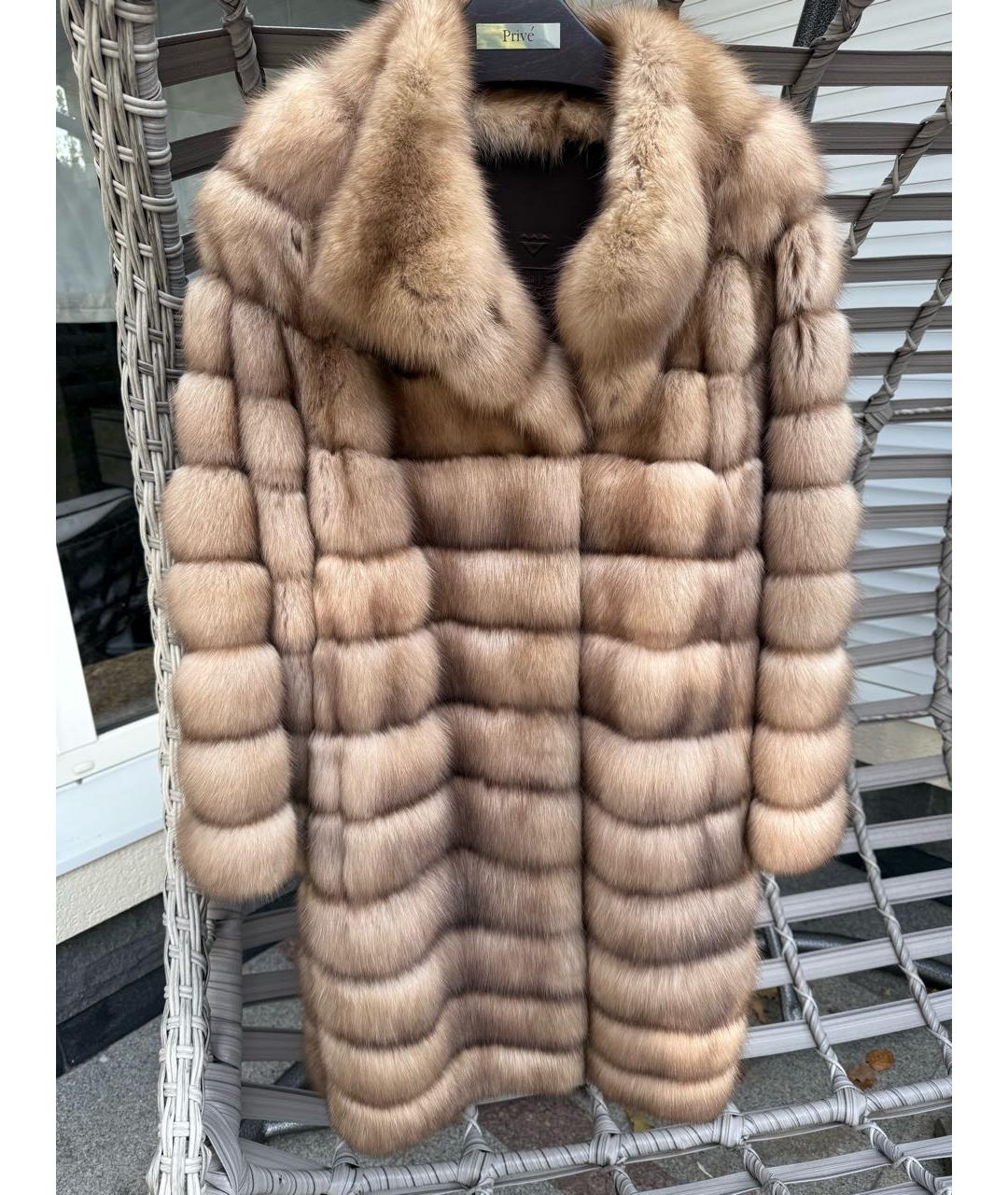 BRASCHI Бежевая меховая шуба, фото 4