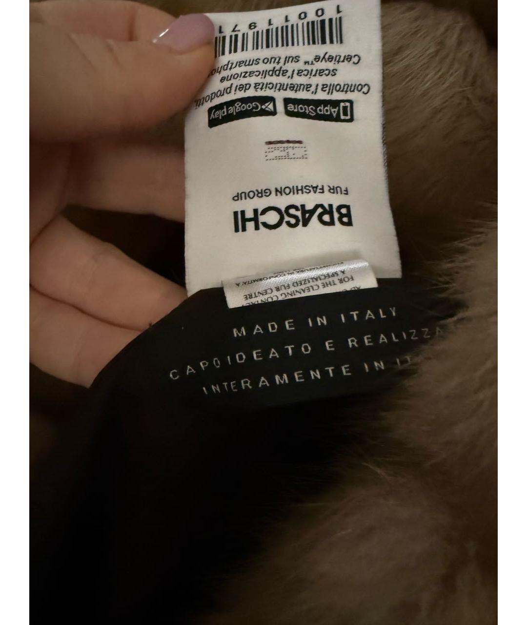 BRASCHI Бежевая меховая шуба, фото 8