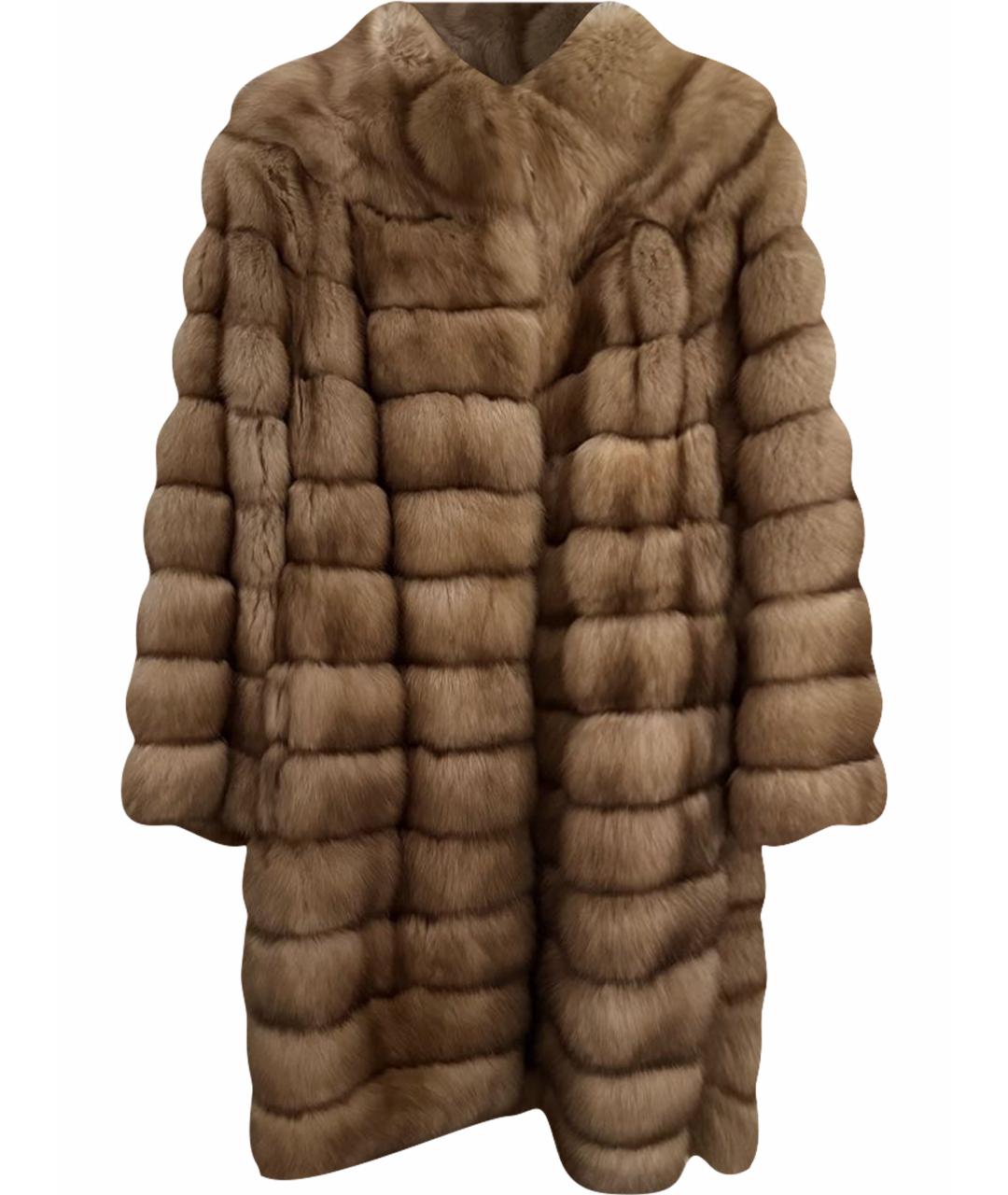 BRASCHI Бежевая меховая шуба, фото 1