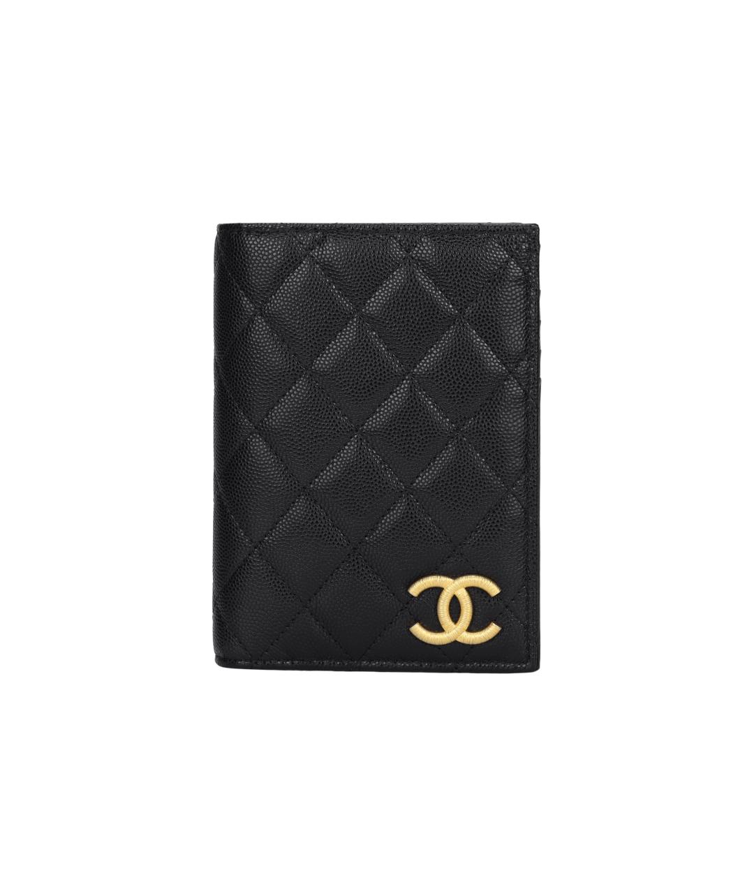 CHANEL Черный кожаный кошелек, фото 1