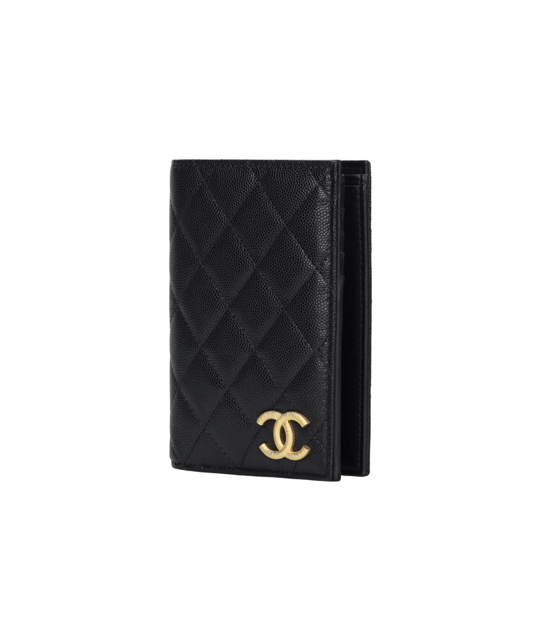 CHANEL Черный кожаный кошелек, фото 2