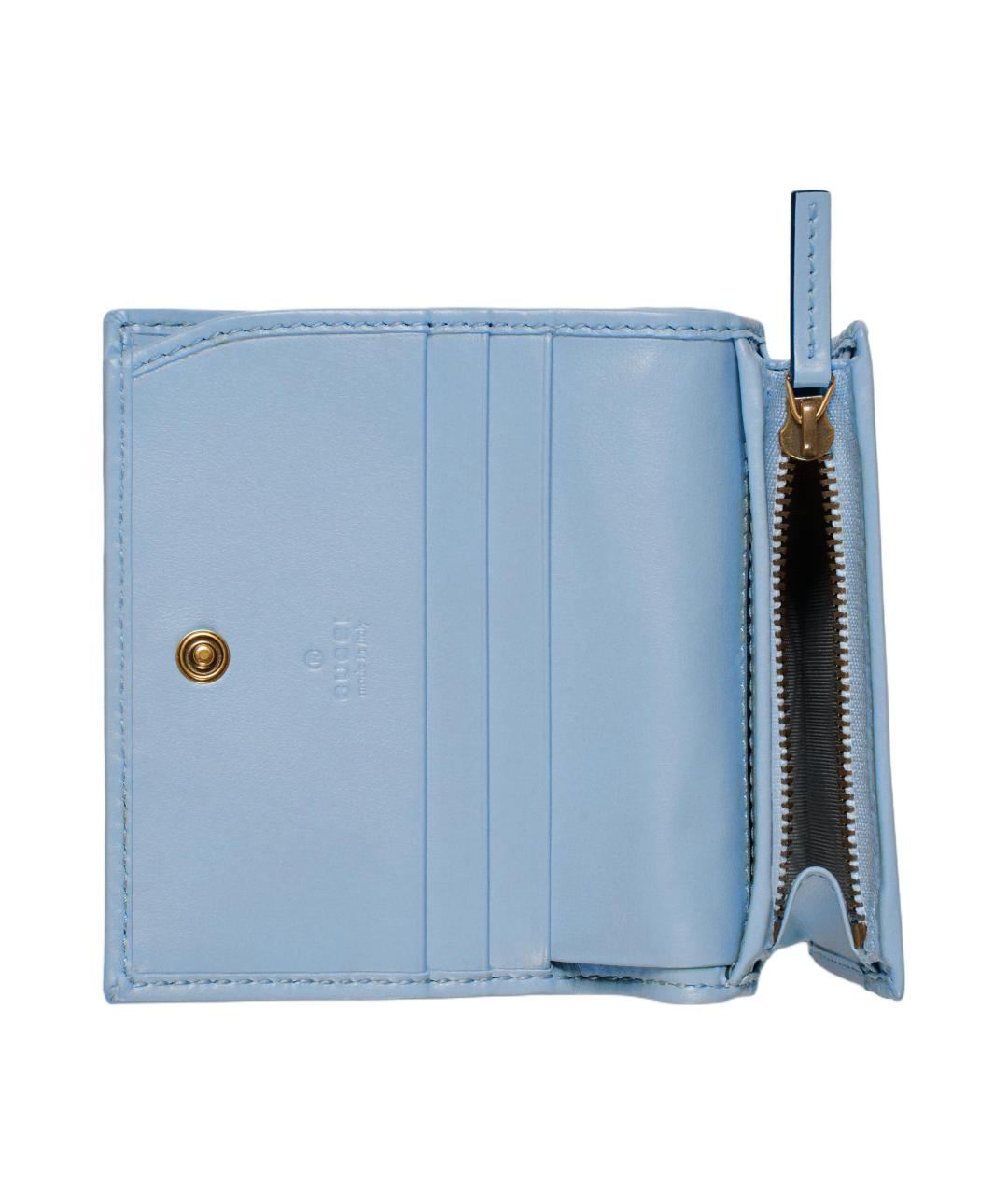 GUCCI Голубой кожаный кошелек, фото 5