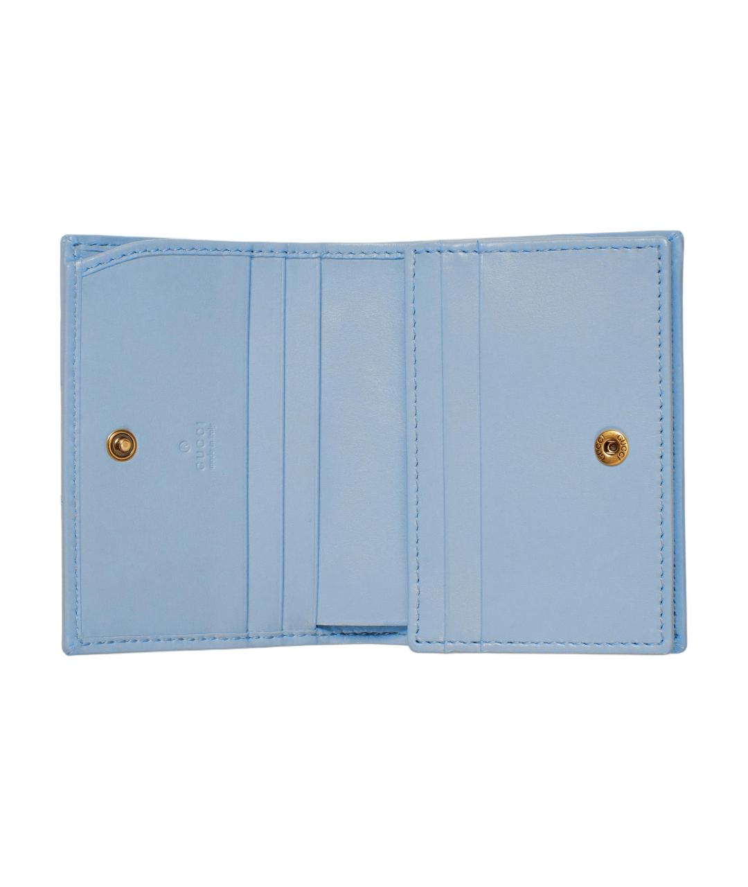 GUCCI Голубой кожаный кошелек, фото 2