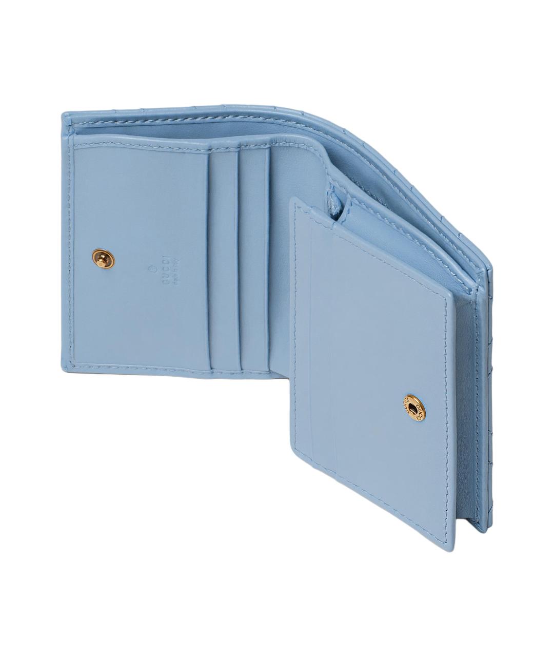 GUCCI Голубой кожаный кошелек, фото 6